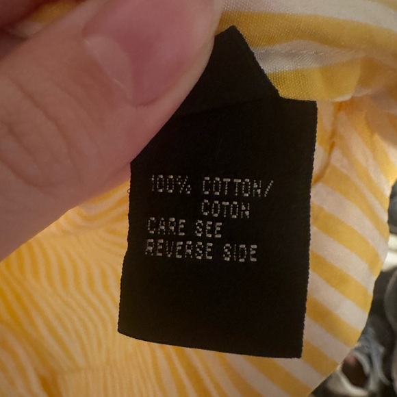 Size 6 Ralph Lauren Yellow Striped Button Up 100% Cotton - Picture 3 of 4